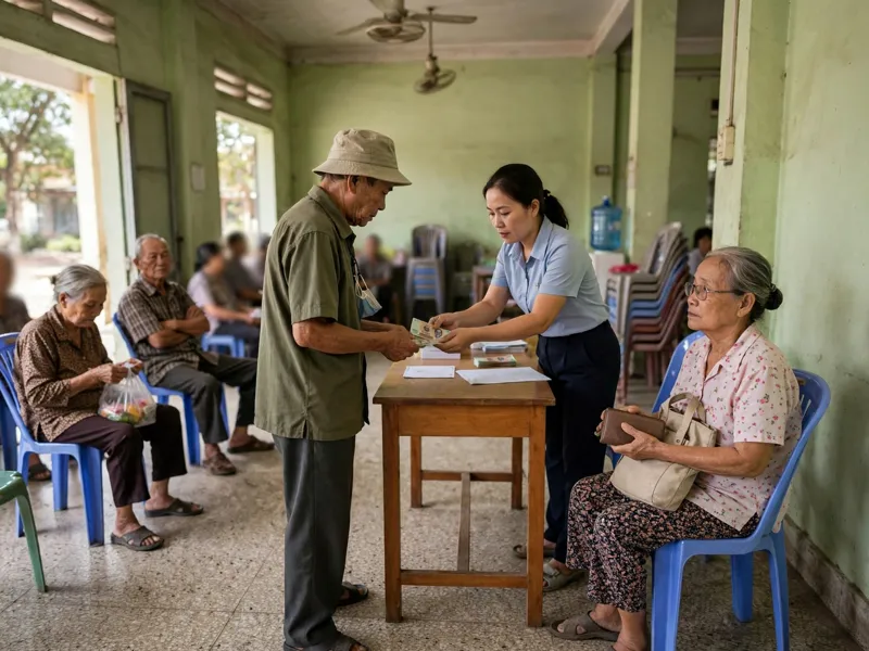 Ảnh minh họa: Điểm chi trả lương hưu tại nhà văn hóa phường